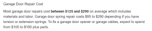 how much you should pay for garage door repair